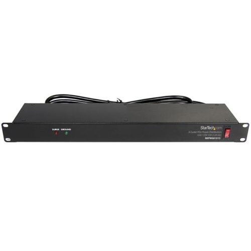 Rackmount PDU with 8 Outlets and Surge Protection - 1U 1